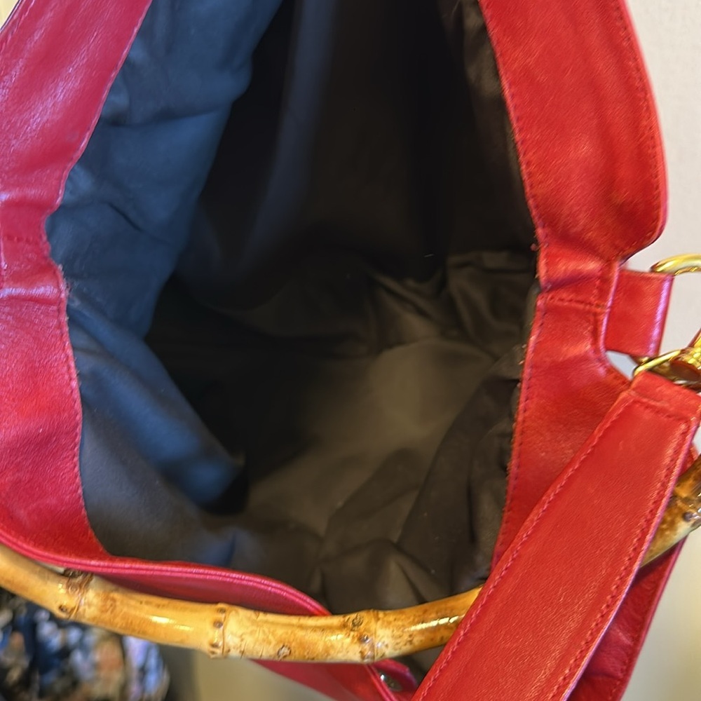Gucci Vintage 2 Way Red Leather Handbag - Picture 14 of 16